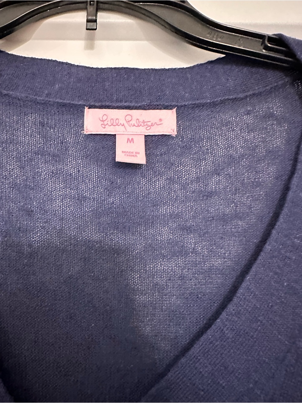 Lilly Pulitzer Navy V-Neck Long Sleeve Sweater - Women - Picture 3 of 4
